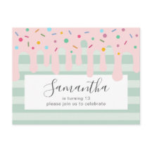 Niedlich Pink Tropfen Sprinkle Geburtstagsparty