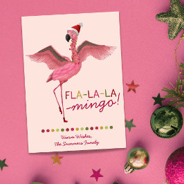 Niedlich Pink Tropical Florida Flamingo Weihnachte Feiertagskarte