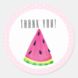 Niedlich Pink Tropical Watermelon Danke Runder Aufkleber