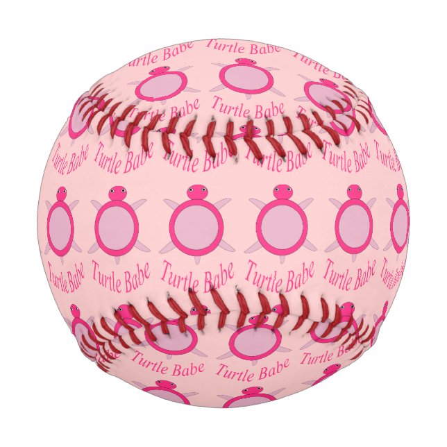 Niedlich Pink Turtle Babe Baseball (Vorderseite)