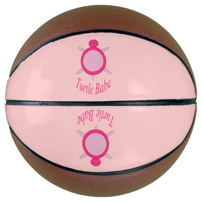 Niedlich Pink Turtle Babe Basketballs (Vorderseite)