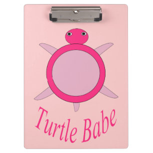 Niedlich Pink Turtle Babe Clipboard Klemmbrett