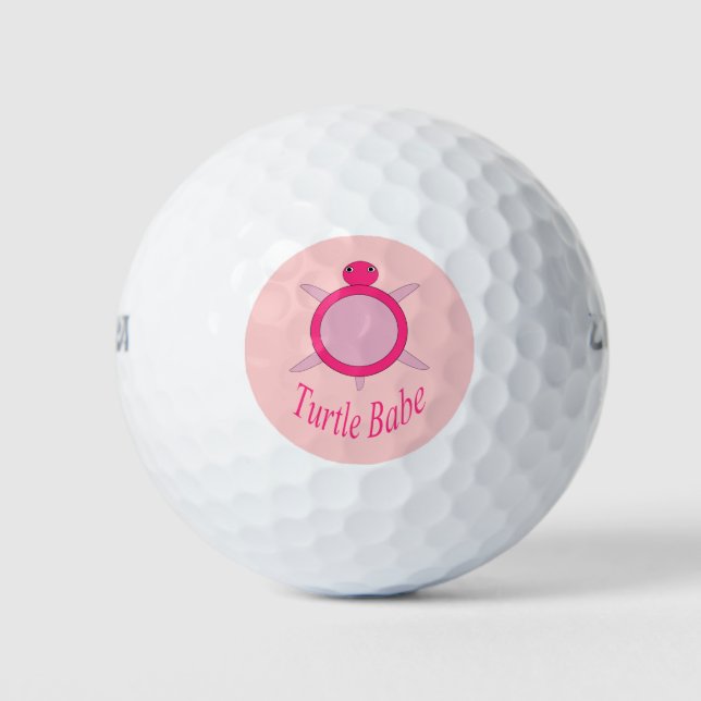 Niedlich Pink Turtle Babe Golf Ball (Vorderseite)