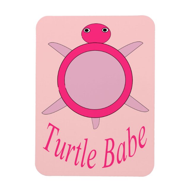 Niedlich Pink Turtle Babe Magnet (Vertikal)