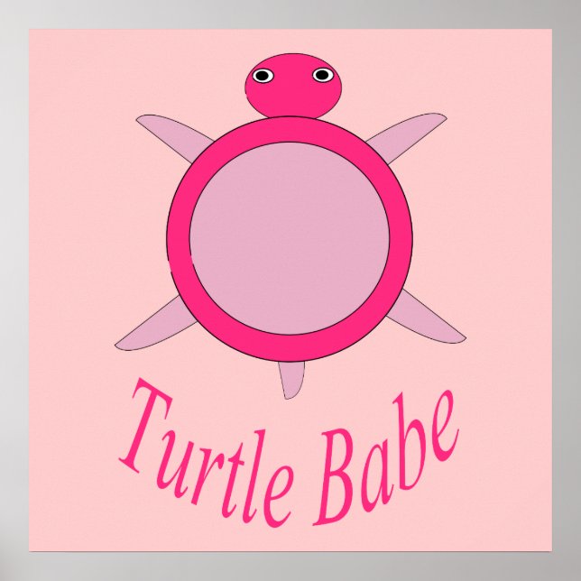 Niedlich Pink Turtle Babe Poster (Vorne)