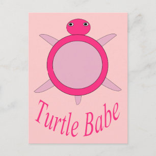 Niedlich Pink Turtle Babe Postkarte