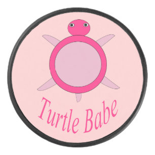 Niedlich Pink Turtle Hockey Puck