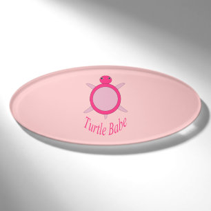 Niedlich Pink Turtle Name Tag Namenschild