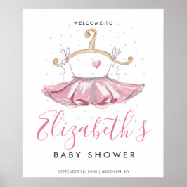 Niedlich Pink Tutu Ballerina Babydusche Begrüßungs Poster