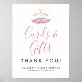 Niedlich Pink Tutu Ballerina Kinderduschkarten Ges Poster