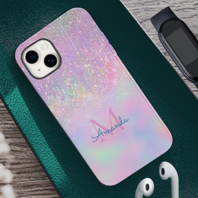 Niedlich Pink Unicorn Glitzer Kristall Tropfen Mon Case-Mate iPhone Hülle (Von Creator hochgeladen)