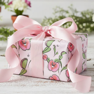 Niedlich Pink Venus Flytrap auf Ihrer Liebe stecke Geschenkpapier