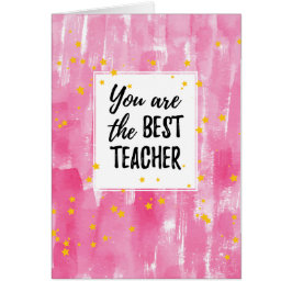 Niedlich Pink Watercolor Beste Teacher-Bewertung