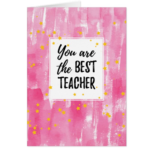 Niedlich Pink Watercolor Beste Teacher-Bewertung (Vorne)