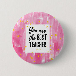 Niedlich Pink Watercolor Beste Teacher-Bewertung Button