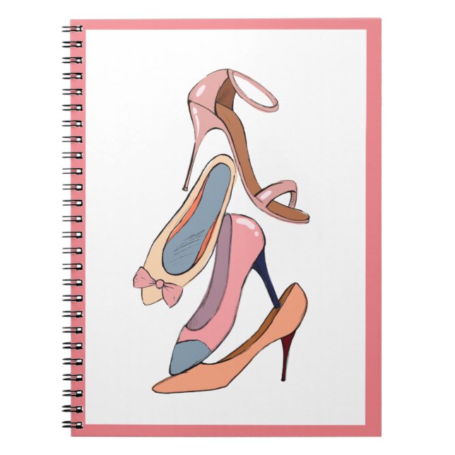 Niedlich Pink Watercolor Diva Glam Stilettos Notizblock (Vorderseite)
