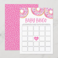 Niedlich Pink Watercolor Donuts Kinderdusche Bingo