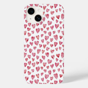 Niedlich Pink Watercolor Liebe Herz Case-Mate iPhone 14 Hülle