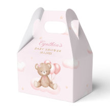 Niedlich Pink Watercolor Teddy Bear Girl Babydusch