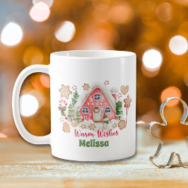 Niedlich Pink Watercolor Weihnachten Warme Wünsche Kaffeetasse