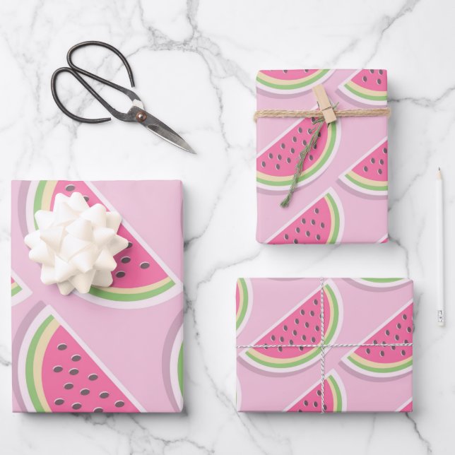 Niedlich Pink Watermelon Slices    Geschenkpapier Set (Vorderseite)