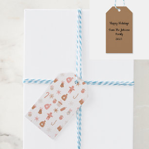 Niedlich Pink Weihnachten Geschenkanhänger