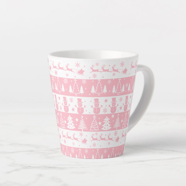 Niedlich Pink Weihnachten Wintergeschenke Milchtasse (Rechte Ecke)