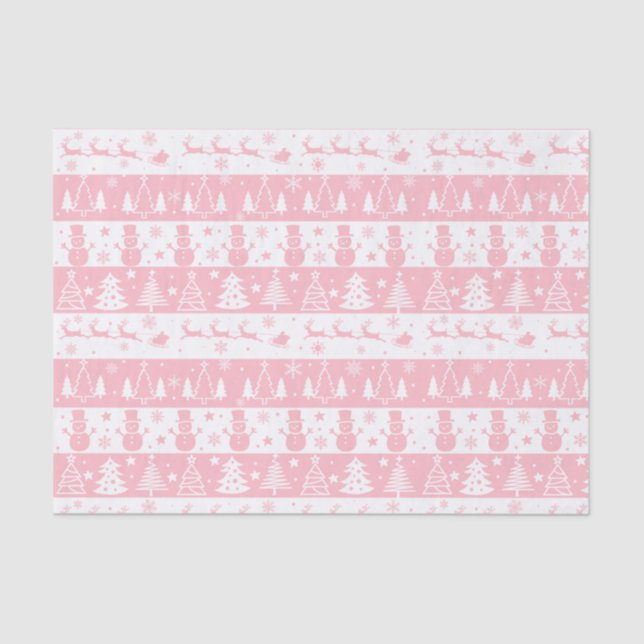 Niedlich Pink Weihnachten Wintergeschenke Seidenpapier (Vorderseite)