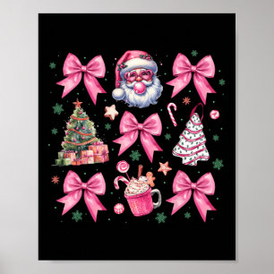Niedlich Pink Weihnachtscoquette Bow Santa Hot Coc Poster