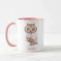 Niedlich Pink Whimsical Owl Personalisiert