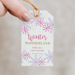 Niedlich Pink Winter Wonderland Kinderdusche Schne Geschenkanhänger