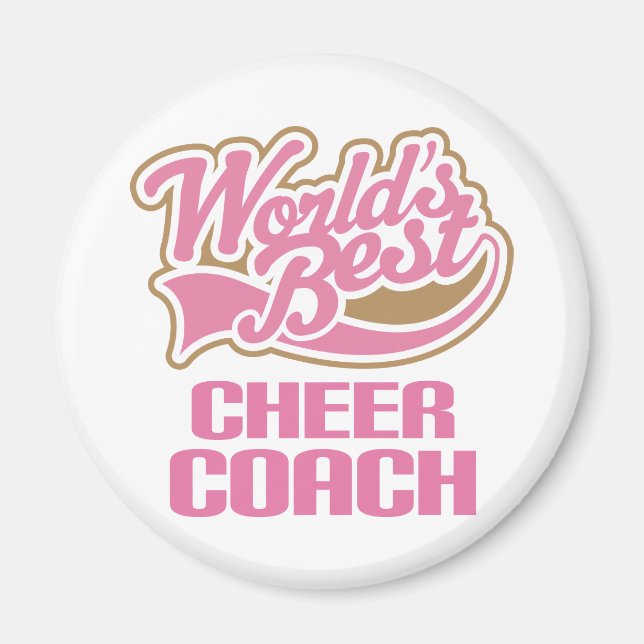 Niedlich Pink Worlds Best Cheer Coach Magnet (Vorne)