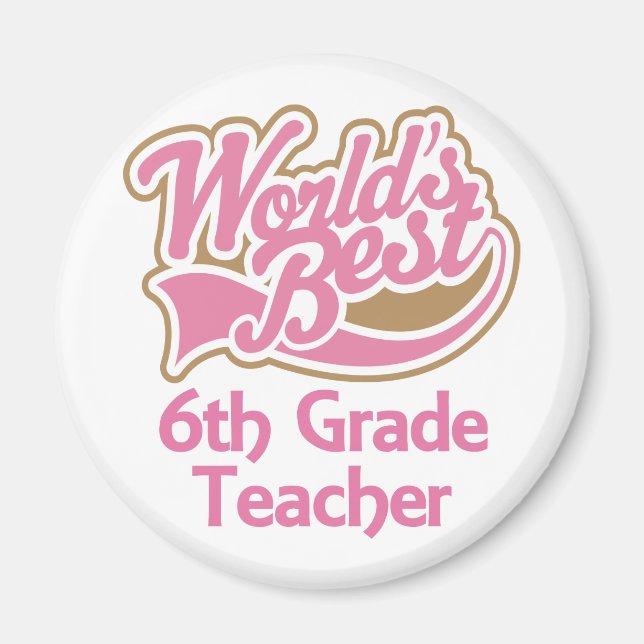 Niedlich Pink Worlds Bester 6. Magnet (Vorne)