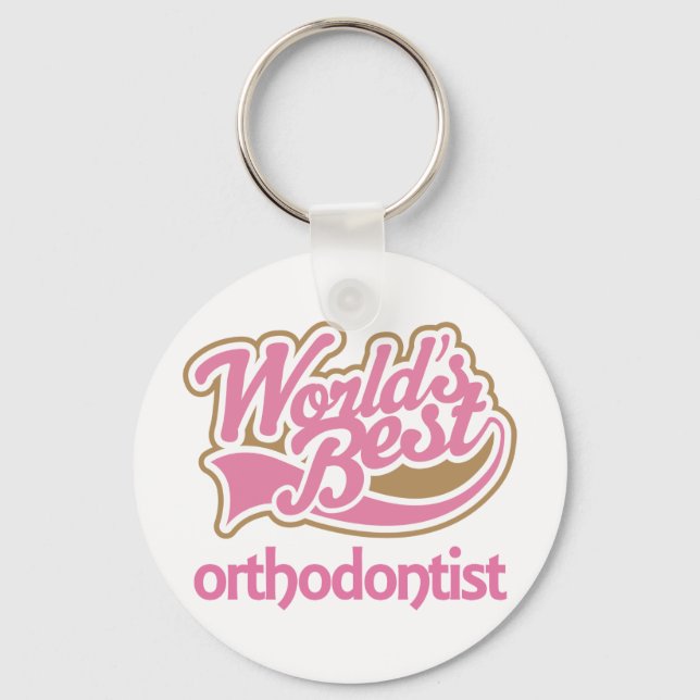 Niedlich Pink Worlds Bester Orthodontist Schlüsselanhänger (Vorderseite)