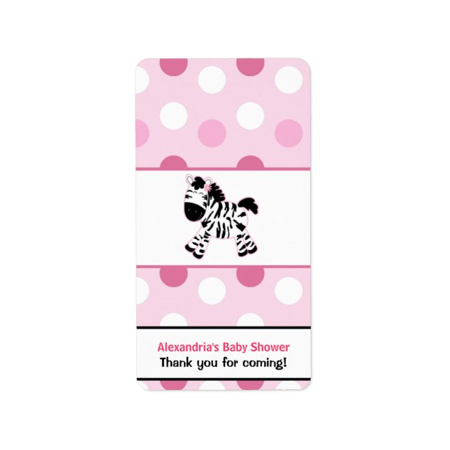 Niedlich Pink Zebra Miniatur Candy Wrappers Adressaufkleber (Vorne)