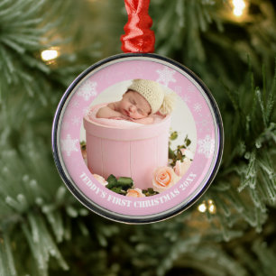 Niedlich-pinkfarbene Babys Ornament Aus Metall