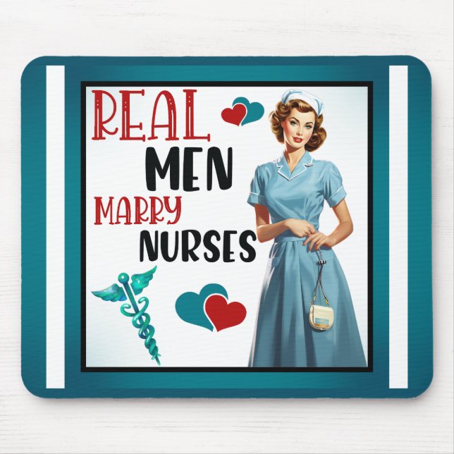 Niedlich Pinup_ Real Men Heiraten Mousepad (Vorne)