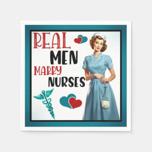 Niedlich Pinup_ Real Men Heiraten Serviette