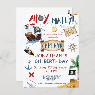 Niedlich Pirate Birthday Postkarte