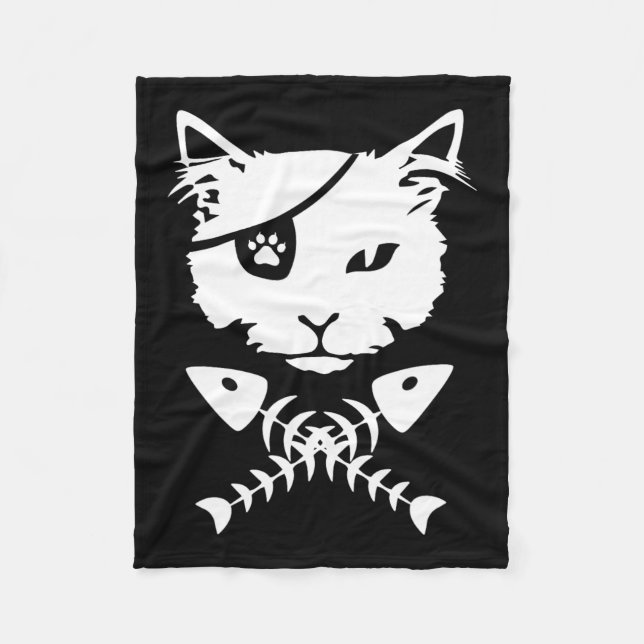 Niedlich Pirate Cat Funny Fleecedecke (Vorderseite)