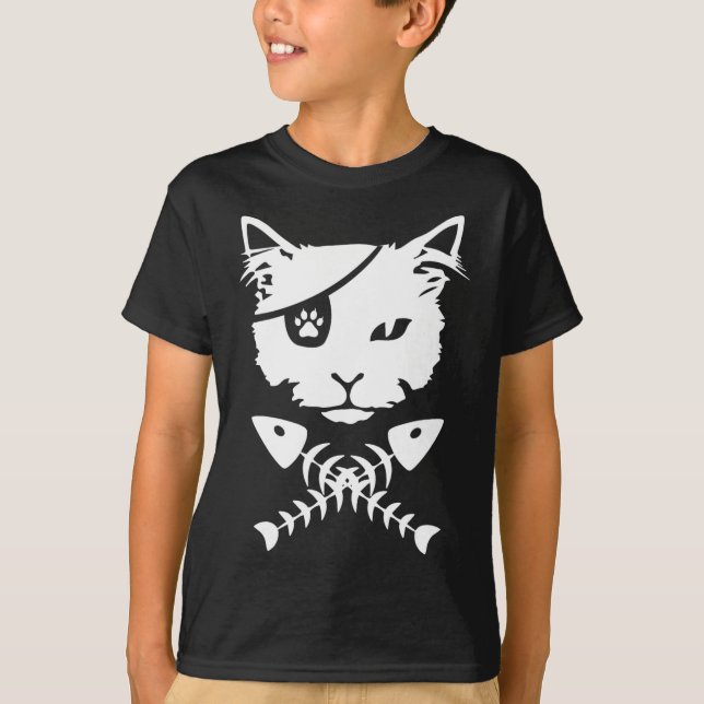 Niedlich Pirate Cat Funny T-Shirt (Vorderseite)