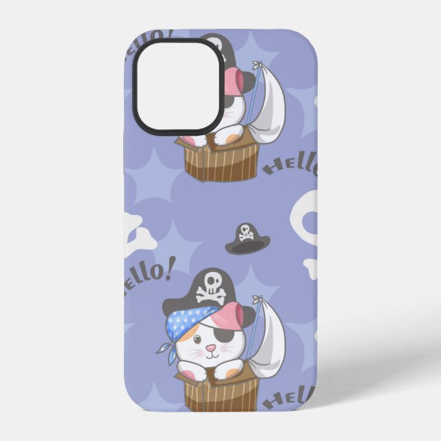 Niedlich Pirate Kitten Pattern iPhone Hülle (Rückseite)
