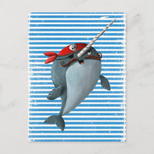 Niedlich Pirate Narwhal Postkarte