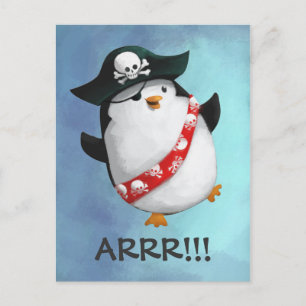 Niedlich Pirate Penguin Postkarte
