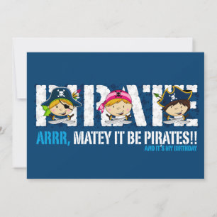 Niedlich Piraten Party Einladung