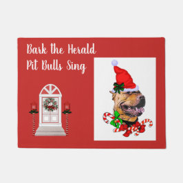 Niedlich Pit Bull Christmas Doormat Fußmatte