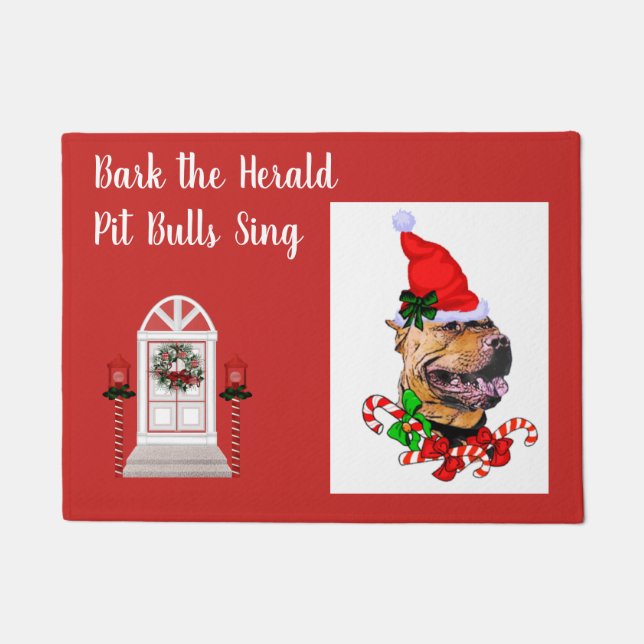 Niedlich Pit Bull Christmas Doormat Fußmatte (Vorderseite)