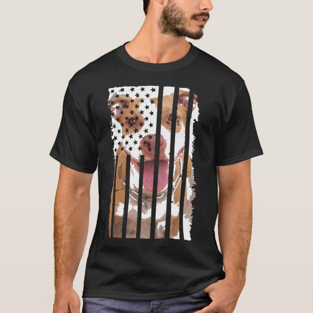 Niedlich Pit Bull Dog Picture Funny Puppy American T-Shirt (Vorderseite)