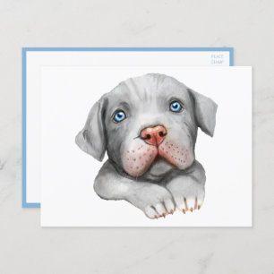 Niedlich Pit Bull Pittie Puppy Dog Liebe Hallo Pit Postkarte
