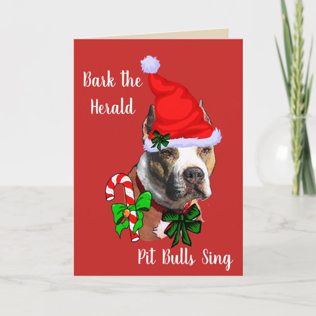 Niedlich Pit Bull Weihnachten (Vorderseite)
